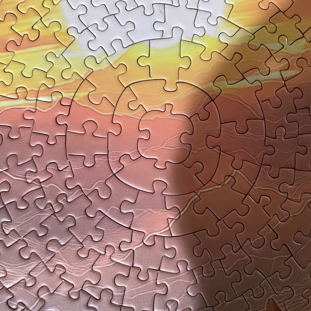 1000-Piece Round Wooden Jigsaw Puzzle – 3D Cave Sunset – 26” x 26” - Picture 7 of 13